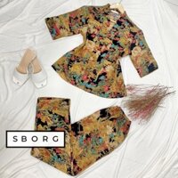 Đồ bộ trung niên SBORG cổ chui lụa hongkong siêu mát mặc xuân hè thoải mai de thương bigsize 50-85 kg quà tặng mẹ