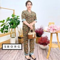 Đồ bộ trung niên SBORG cổ chui lụa hongkong siêu mát mặc xuân hè thoải mai de thương bigsize 50-85 kg quà tặng mẹ