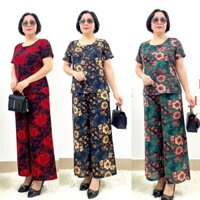 Đồ bộ trung niên Tay cộc cho Bà cho Mẹ Vải Cát lụa hàn châu