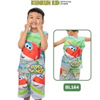 Đồ bộ xe đua cho bé chất thun lạnh co giãn 4 chiều in 3D BL164 size từ 10-40kg Kunkun Kid