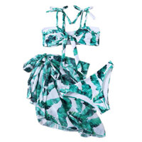 Đồ bơi áo tắm bikini hai dây chân váy hoạ tiết mới áo gọng che khuyết điểm nâng ngực đi biển đẹp