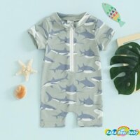 Đồ bơi bảo vệ cổ tròn tay ngắn cho bé trai