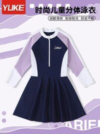 đồ bơi bé gái 1 tuổi Đồ bơi trẻ em bé gái một mảnh bé gái trung và lớn 2023 bộ thiết bị bơi ấm áp mùa thu đông mới dài tay suối nước nóng áo bơi cho trẻ em đồ bơi bé gái 7 tuổi