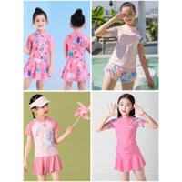 Đồ bơi bé gái áo tay ngắn váy xoè dễ thương- đồ bơi bé gái liền mảnh tay ngắn- shopnabi