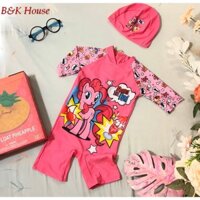 Đồ bơi bé gái hình ngựa pony tay lửng