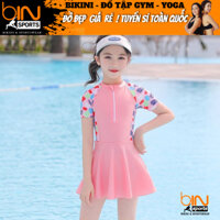 Đồ bơi bé gái liền thân quần váy họa tiết đáng yêu size từ 12-28kg Bin Sports BB037