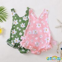 Đồ bơi bé gái Tankini Đồ bơi không tay in hoa