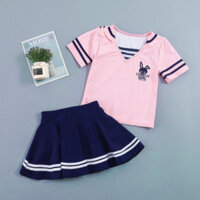 Đồ bơi bé gái thủy thủ rời hồng (Size 4 - 10 tuổi)