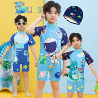 Đồ bơi bé trai đi biển DKIDS quần áo bơi trẻ em họa tiết liền thân người nhện khủng long