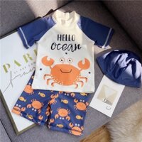 Đồ bơi bé trai họa tiết hình Cua biển cho bé từ 10 - 18kg