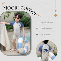 Đồ bơi bé trai một mảnh cá voi xanh | Đồ bơi trẻ em từ 1-6 tuổi |Áo bơi ngắn tay liền thân| Moori Corner