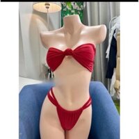Đồ bơi bikini 2 mảnh cao cấp cột dây nơ áo quây quần đan dây lọt khe hot trend bikini meo candy
