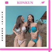 Đồ bơi bikini 2 mảnh sexy viền bèo cúp ngang PinkLT MS68