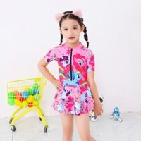 Đồ bơi cho bé gái liền thân chân váy họa tiết ngựa Pony xinh xinh