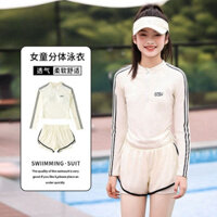 Đồ Bơi Cô Gái Lớn Học Sinh Trung Học Cơ Sở Bảo Vệ Dài Tay Chống Nắng Chia Có Miếng Lót Ngực Đồ Bơi Tập Luyện 20244.3