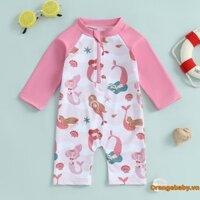 Đồ bơi dài tay in hình nàng tiên cá cho bé gái Rash Guard