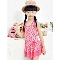 Đồ bơi dạng váy đầm họa tiết trái tim xinh xắn cho bé gái đi biển đi bơi
