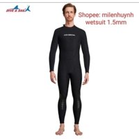 Đồ bơi lặn biển chuyên nghiệp cho nam dày 1.5mm D130231M chất cao su neoprene  hiệu Dive & Sail đen