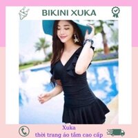 Đồ Bơi Liền Thân Bikini Bèo Vai Váy Xòe Kín Đáo Dể Thương XUKA XK63