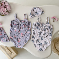 Đồ bơi một mảnh hoa ngọt ngào cho bé gái 0-2 tuổi + Mũ bơi Bộ đồ mùa hè