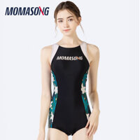 Đồ bơi một mảnh nữ Momasong với quần boyshort cho luyện tập thể thao, kiểm soát bụng, giảm cân, đồ bơi bảo thủ