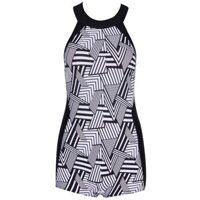 Đồ bơi một mảnh short yếm họa tiết trắng đen Coral - OT010