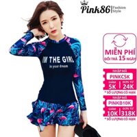 Đồ bơi nữ áo dài tay phối chân váy có quần short BK-356i 🌊