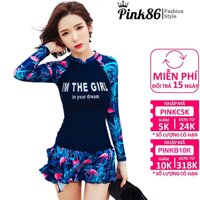 Đồ bơi nữ áo dài tay phối chân váy có quần short BK-356i