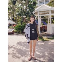 Đồ bơi nữ dạng váy dài tay phong cách Hàn Quốc, bikini váy có BIG SIZE, 3 mảnh hàng cao cấp
