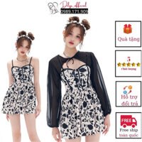 Đồ bơi nữ đi biển kín đáo, váy hoa 2s kèm áo voan DILYS_OFFICIAL , Bikini mẫu mới nhất 2023 phong cách hàn quốc