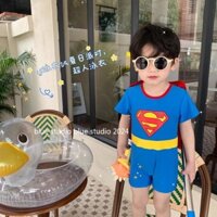 [Đồ bơi siêu nhân ~ mũ miễn phí] Đồ bơi một mảnh cho bé trai có áo choàng cho bé Bộ đồ bơi trẻ em