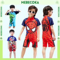 Đồ bơi trẻ em ,bộ đồ bơi trẻ em áo liền quần lửng chất LYCRA Hàn cao cấp họa tiết SPIDER MAN cho bé trai