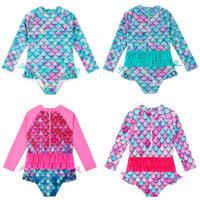 Đồ Bơi Trẻ Em Tay Dài Nàng Tiên Cá Đồ Bơi Cho Bé Trẻ Sơ Sinh Trẻ Em Chống Nắng Bé Gái Một Mảnh Đồ Bơi Chủ Đề Halloween Lễ Hội Hóa Trang Hóa Trang