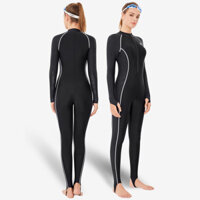 Đồ Bơi YINGFA Nữ Tay Dài Quần Dài 2 Lớp Chống Nắng Chống UV Y2020 Đen Pha Trắng