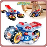 Đồ chơi âm nhạc xe máy điện MISUPS, di động có đèn điện biến dạng xe máy, 360° Xoay Tốc Độ Cao Biến Thể Xe Xoắn Đồ Chơi Tương Tác Quà Tặng Trẻ Em