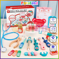 Đồ chơi bác sĩ bằng gỗ cao cấp 40 chi tiết cho bé mô phỏng thiết bị y tế nhập vai bác sĩ khám bệnh nha khoa Potaland