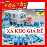 Đồ chơi bác sĩ có ô tô, mũ áo, bảng đo thị lực cho bé, đồ chơi phát triển trí tuệ cho bé
