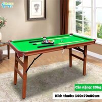 Đồ Chơi Bàn Bida, Bi A Size Lớn Nhất 1M4 Bằng Gỗ Cao Cấp Siêu Bền Kèm Bi Sứ Cho Người Lớn Và Trẻ Em