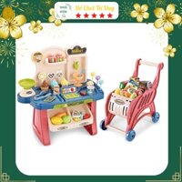 Đồ Chơi Bán Hàng Siêu Thị Kèm Xe Đẩy 40 Chi Tiết Cho Bé - Quầy Bán Kem Mini