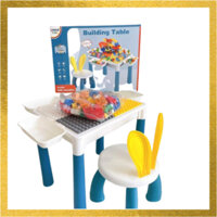 Đồ Chơi Bàn Lego đa năng 110 Chi Tiết cao cấp cho bé bao gồm ghế và tặng kèm bộ Lego