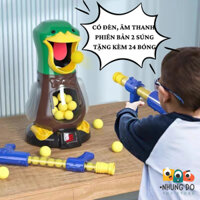 Đồ chơi bắn vịt cho trẻ, bắn bóng xốp mềm có bảng tính điểm. Hiệu ứng đèn, âm thanh kèm 24 bóng