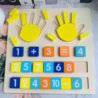 Đồ chơi bảng gỗ bàn tay học đếm cộng trừ phạm vi 10 Autismshop