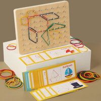 Đồ chơi bằng gỗ Geoboard Montessori Học đồ họa giáo dục cho bé