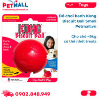 Đồ chơi banh Kong Biscuit Ball Toys Small - Cho chó <9kg, có thể nhét treats