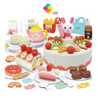 Đồ chơi bánh sinh nhật, bánh kem cho bé 85 chi tiết kèm bánh ngọt, có nhạc sinh nhật và thổi nến