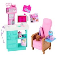 Đồ Chơi Barbie World  Day at the Doctor Toy Playset Medical Station Chair X-Ray