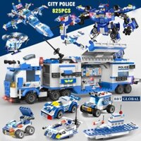 Đồ chơi bé trai xếp hình,biến hình siêu nhân, rô bốt, xe cảnh sát BBTGlobal nhiều chi tiết
