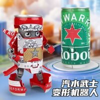Đồ chơi biến hình King Kong Soda Bia Samurai Armor Uống có thể chiến đấu Mô hình mô phỏng Robot trẻ em sáng tạo 2804