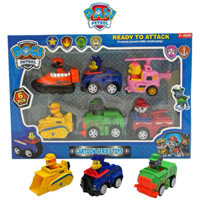 Đồ chơi biệt đội chó cứu hộ - Hộp 6 chú chó cứu hộ pawpatrol xe có bánh đà chạy trớn
