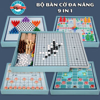 Đồ Chơi Bộ Bàn Cờ Đa Năng 9in1 Cờ Vua, Cờ Cá Ngựa, Cờ Tướng, Cờ Tỉ Phú, Cờ Caro Kích Thước 29x29cm Rèn Luyện Tư Duy